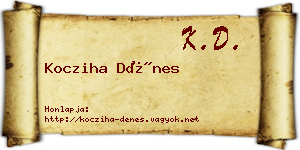 Kocziha Dénes névjegykártya